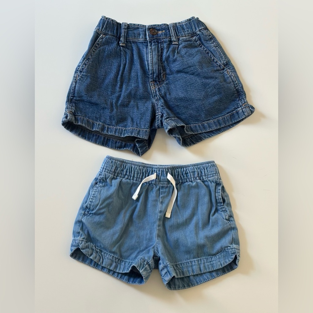 Denim Shorts Set - Dark and Light Blue